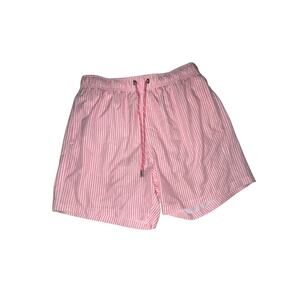 Seastate Swim Trunks | Men’s Large | Pink & White Striped | Quick Dry